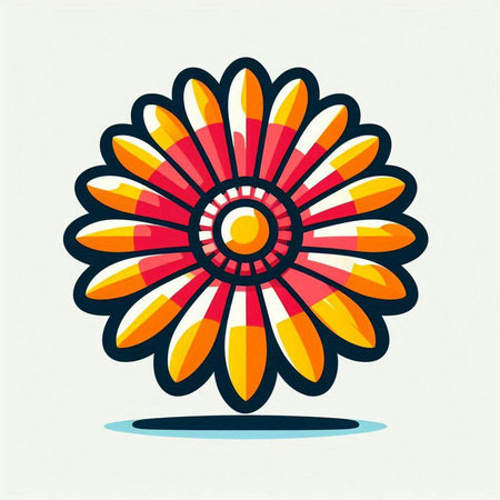 Flower icon in flat style. Floral symbol. Vector illustration.のイラスト素材