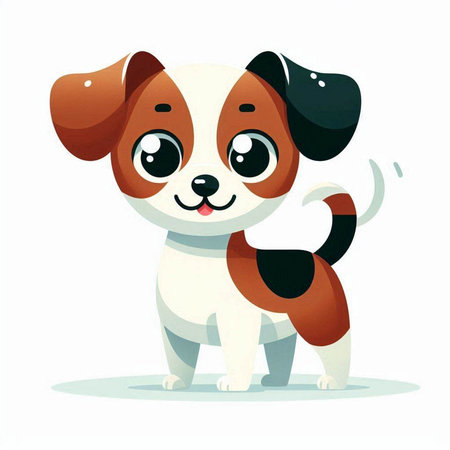 Cute cartoon dog. Vector illustration isolated on a white background.のイラスト素材