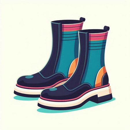 Rubber boots. Isolated on white background. Vector illustration.のイラスト素材