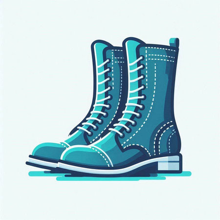 Vector illustration of a pair of blue ice skates on white backgroundのイラスト素材