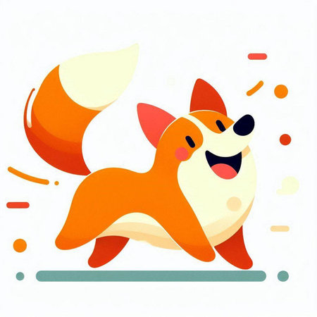 Cute cartoon corgi dog on white background. Vector illustration.のイラスト素材