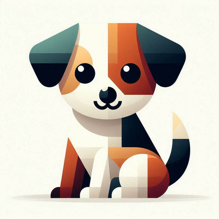 Cute cartoon dog. Vector illustration in a flat design style.のイラスト素材