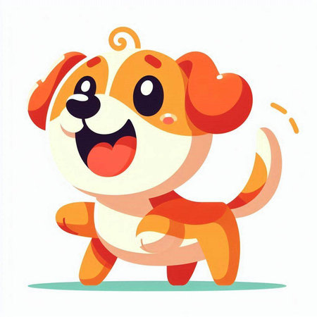 Cute cartoon dog. Vector illustration isolated on a white background.のイラスト素材