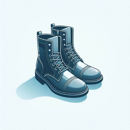 Pair of winter boots on a light background. Vector illustration.のイラスト素材