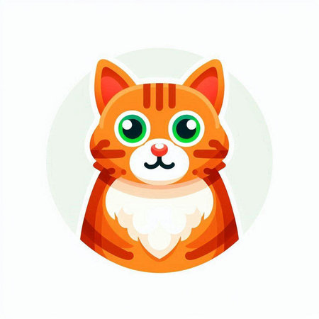 Cute cartoon cat. Vector illustration isolated on a white background.のイラスト素材
