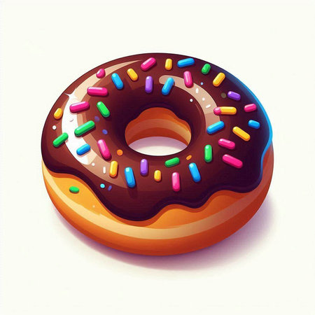 Donut on a white background. Vector illustration of a donut.のイラスト素材