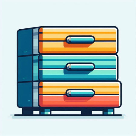 Folders in flat style. Vector illustration of a storage.のイラスト素材