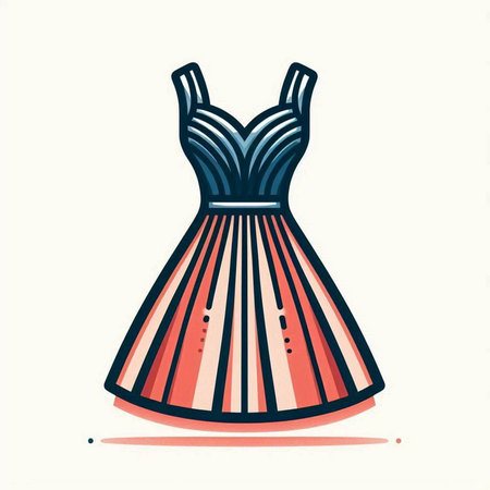 Doodle sketch of a beautiful dress. Hand drawn vector illustration.のイラスト素材