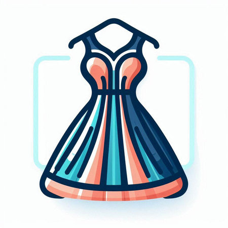 Fashionable summer dress. Vector illustration in a flat style.のイラスト素材