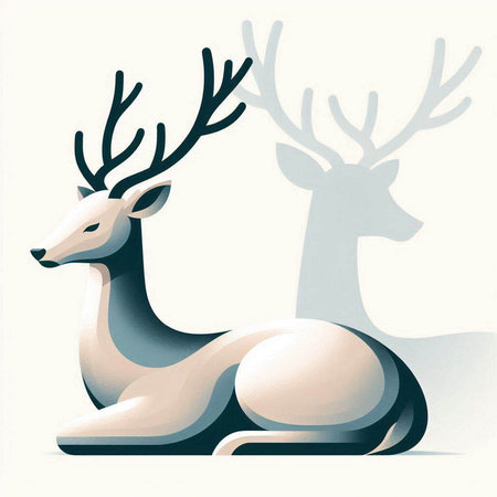 Deer and reindeer on white background. Vector illustration.のイラスト素材