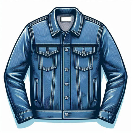 Men's leather jacket. Fashionable men's clothing. Vector illustration.のイラスト素材