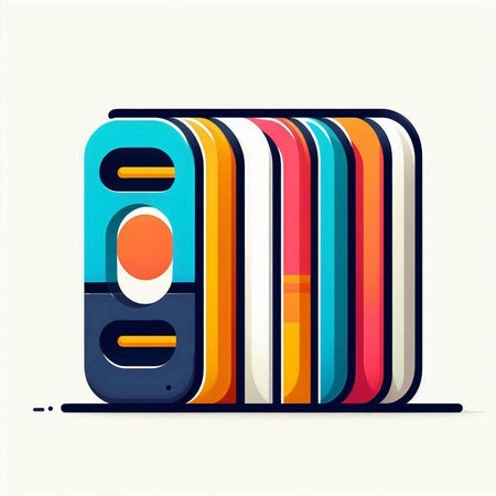 Colorful vector illustration of a stack of books on a white backgroundのイラスト素材