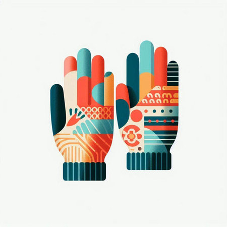 Hands with abstract pattern on a white background. Vector illustration.のイラスト素材