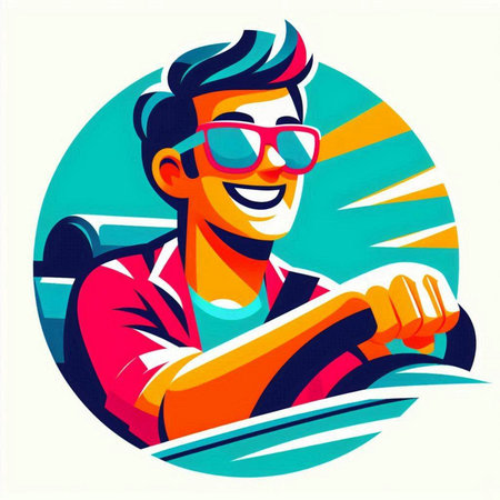 Young man drinking beer in a pub. Vector illustration in retro style.のイラスト素材