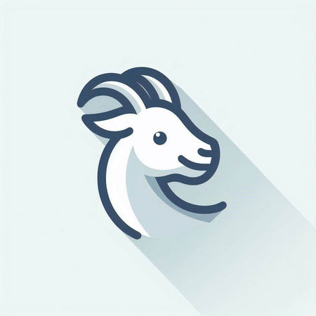 Goat  icon. Flat design style. Made in vector illustrationのイラスト素材