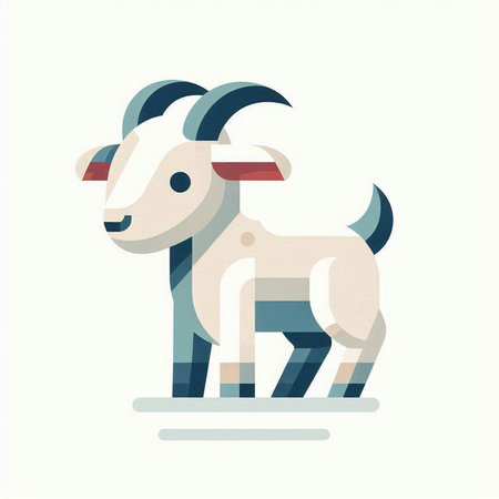Goat icon. Flat style vector illustration. Isolated on white background.のイラスト素材