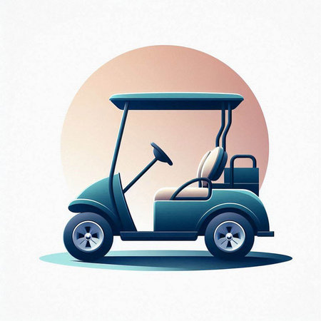 golf cart, vector illustration. eps10 vector. eps 10のイラスト素材