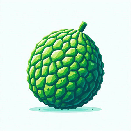 Custard apple fruit, sketch for your design. Vector illustrationのイラスト素材