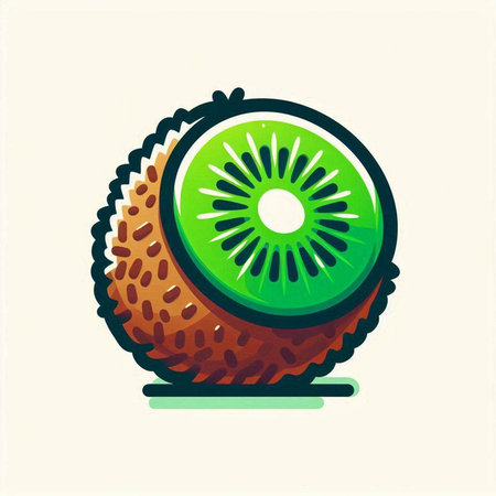 Kiwi fruit icon. Vector illustration of kiwi.のイラスト素材