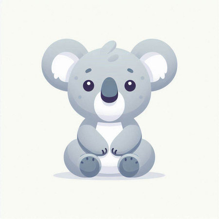 Cute cartoon koala. Vector illustration on a white background.のイラスト素材