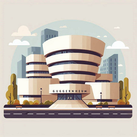 Modern building. Building in the city. Vector illustration in flat styleのイラスト素材