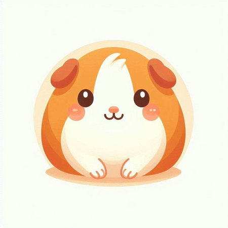 Cute guinea pig cartoon vector illustration. Cute guinea pig character.のイラスト素材