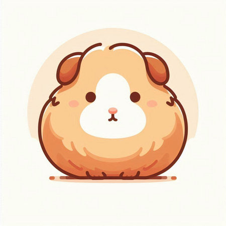 Cute guinea pig vector illustration. Cute cartoon guinea pig character.のイラスト素材