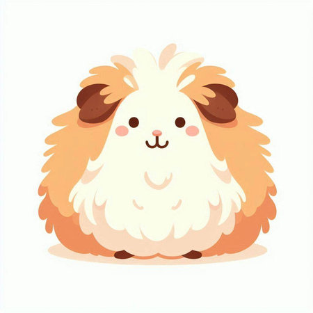 Cute sheep vector illustration isolated on white background. Cute cartoon character.のイラスト素材
