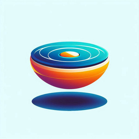 abstract 3d sphere with reflection on blue background. vector illustrationのイラスト素材