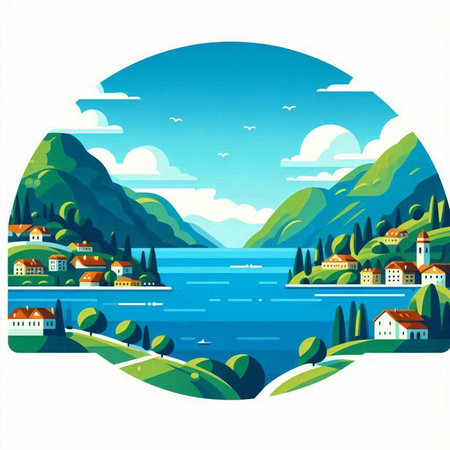 Illustration of a plate of rice, chicken and cucumber.のイラスト素材