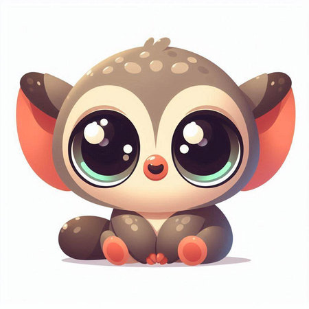 Cute cartoon animal. Vector illustration of a funny baby monkey.のイラスト素材