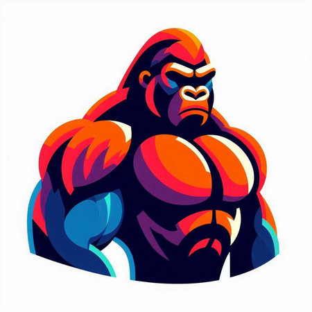 Gorilla vector illustration on a white background. Vector illustration.のイラスト素材