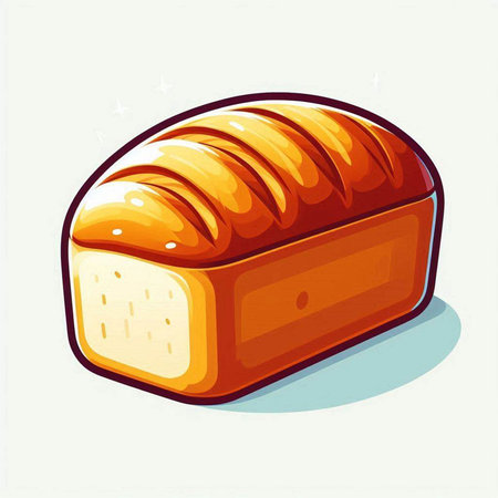 Illustration of a loaf of bread isolated on a white background.のイラスト素材