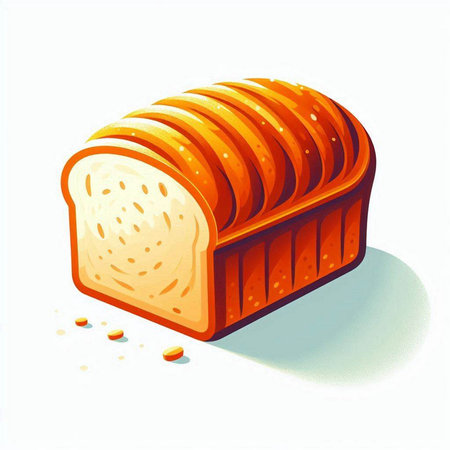 Illustration of a loaf of bread on a white background. Vector illustration.のイラスト素材