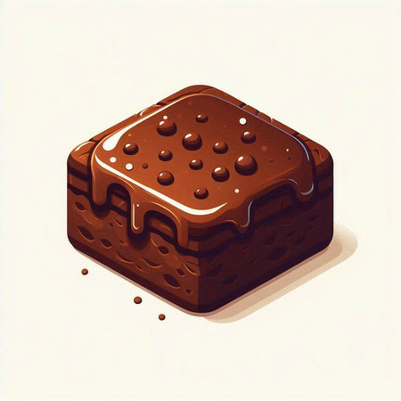 Illustration of a chocolate cake with glaze on a white backgroundのイラスト素材