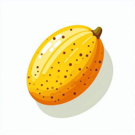 Mango fruit isolated on white background. Vector illustration in cartoon style.のイラスト素材