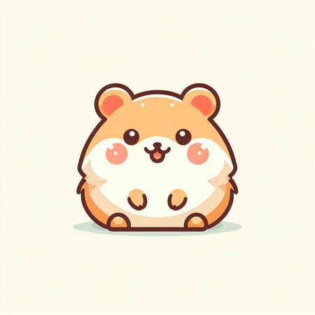 Cute hamster isolated on white background. Vector cartoon character illustration.のイラスト素材