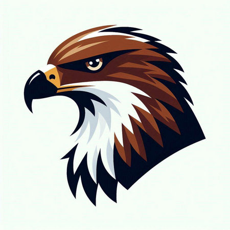 eagle head on white background, vector illustration, eps10のイラスト素材