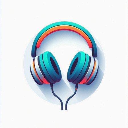 Headphones icon, vector illustration. Flat design style eps 10のイラスト素材