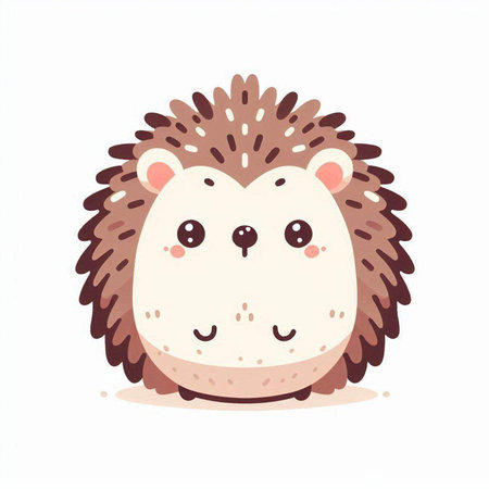 Cute hedgehog. Vector illustration. Isolated on white background.のイラスト素材
