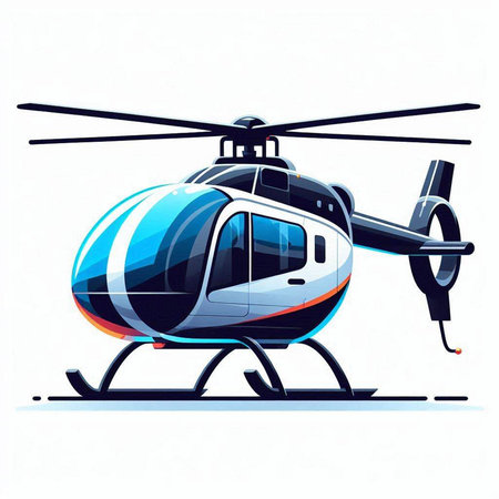 helicopter vector illustration isolated on white background. Vector illustration.のイラスト素材