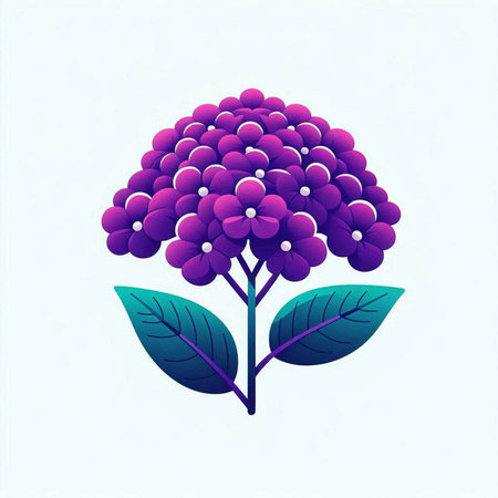 Hydrangea flower icon, vector illustration. Flat design style.のイラスト素材