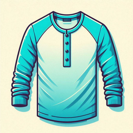 Illustration of a long sleeve t-shirt on a light backgroundのイラスト素材