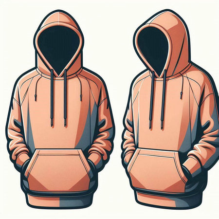 Vector illustration of a men's hoodie with a hood and pocketsのイラスト素材