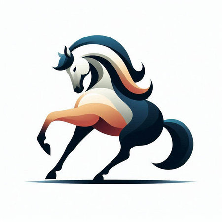 Vector illustration of a horse on white background. Elegant silhouette.のイラスト素材