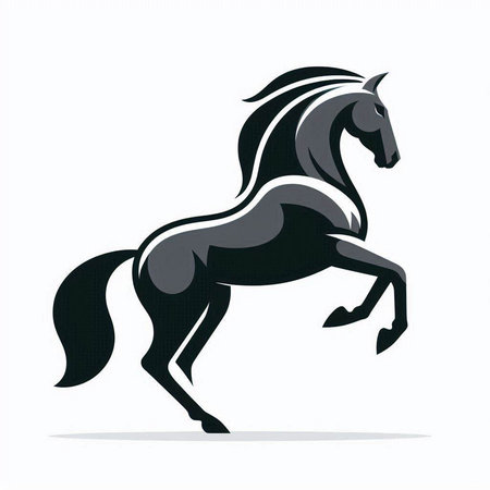 Horse silhouette on a white background. Vector illustration for your designのイラスト素材