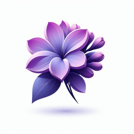 Purple flower isolated on white background. Vector illustration for your designのイラスト素材