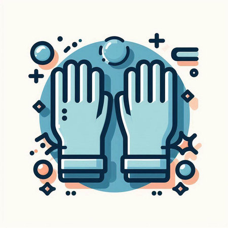 Gloves icon. Cleaning and disinfection concept. Vector illustrationのイラスト素材