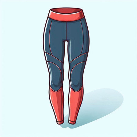 Vector illustration of a sports leggings on a blue background.のイラスト素材