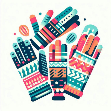 Vector illustration of hands in abstract style. Hand drawn design elements.のイラスト素材